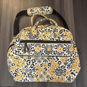 Vera Bradley Grand Weekender Bag Go Wild Yellow Black Floral Duffel Retired